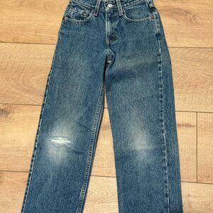 VTG Levi's 550 Size 11 Jeans Jrs Blue Denim Relaxed Fit SlimTapered Leg Jeans